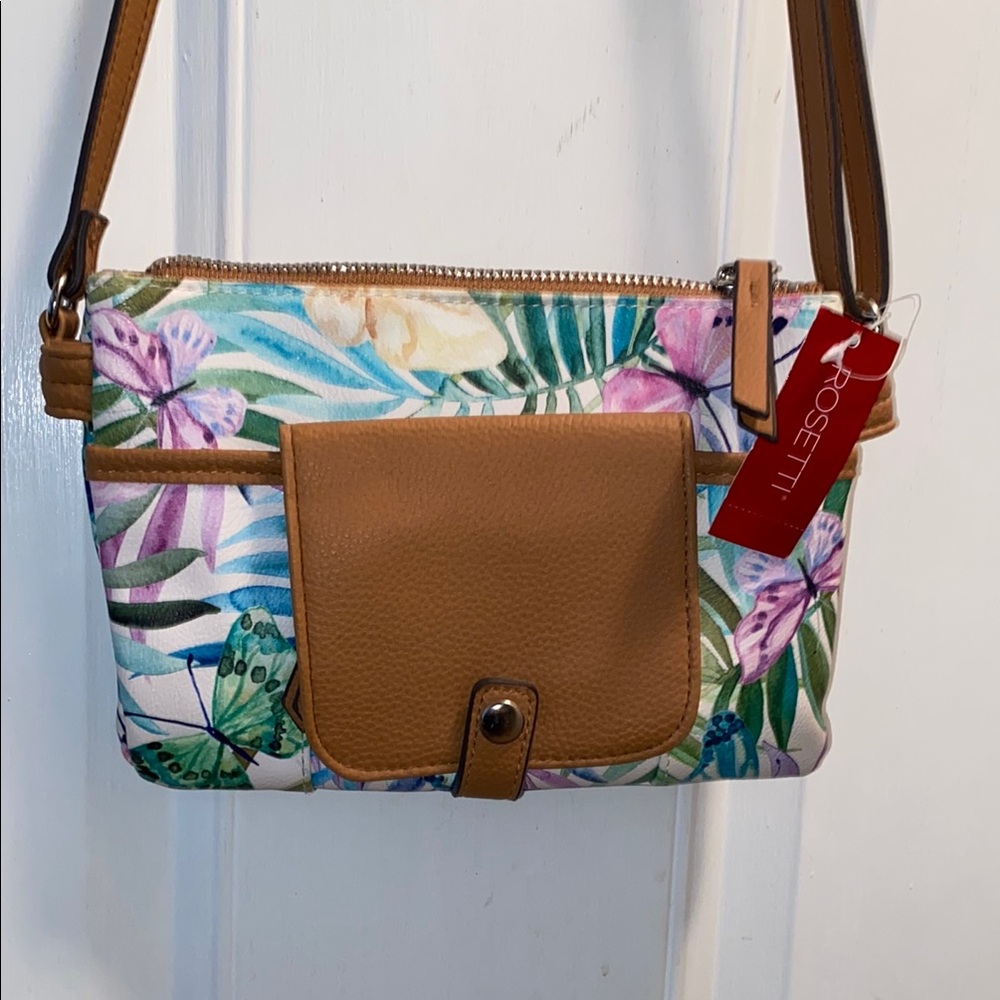 Rosetti Tan Crossbody Bag with Adjustable Strap
